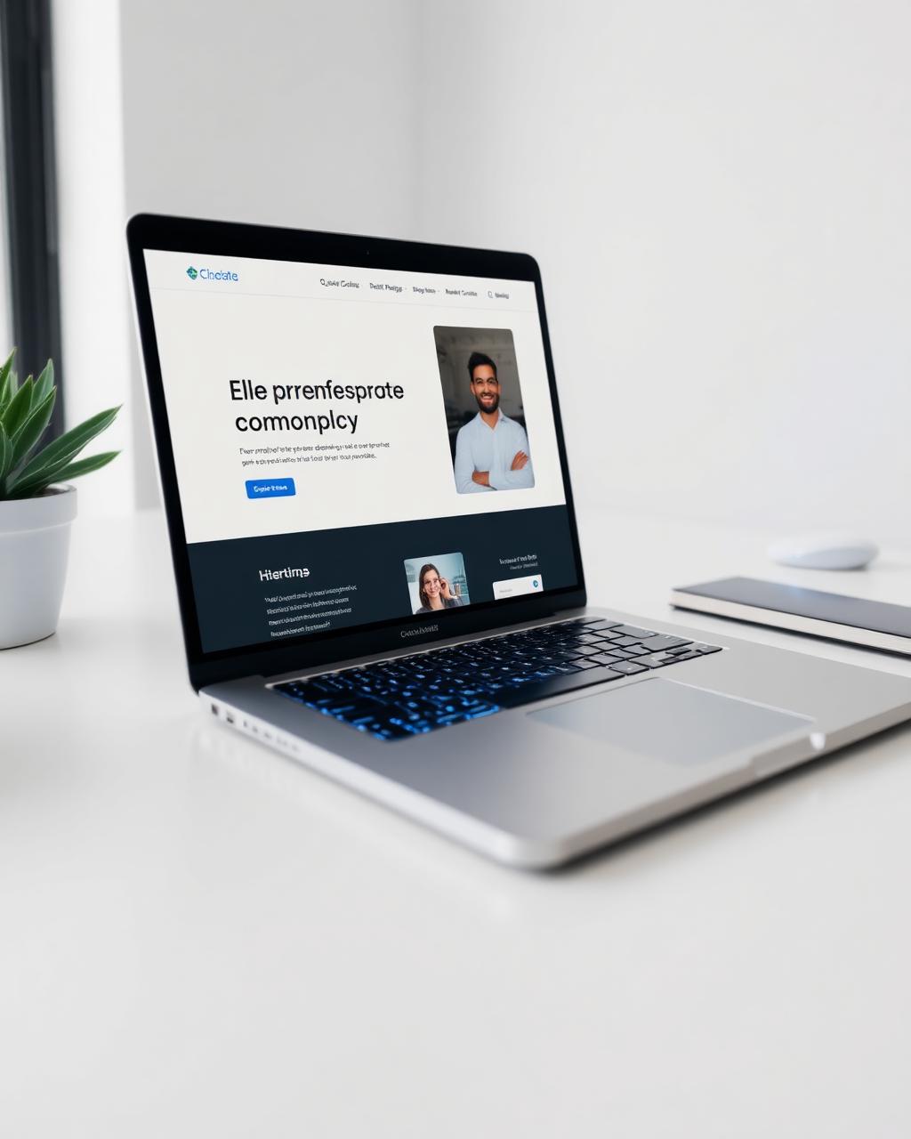 Professional digital company profile website on laptop